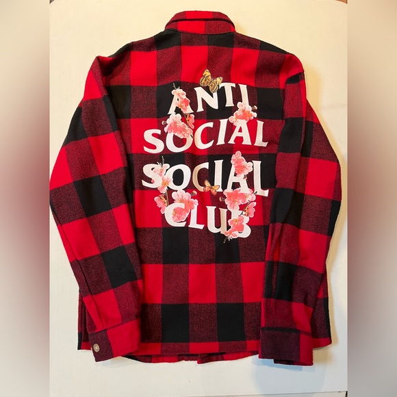 Anti Social Social Club Kkoch ASSC red Flannel - Picture 1 of 4